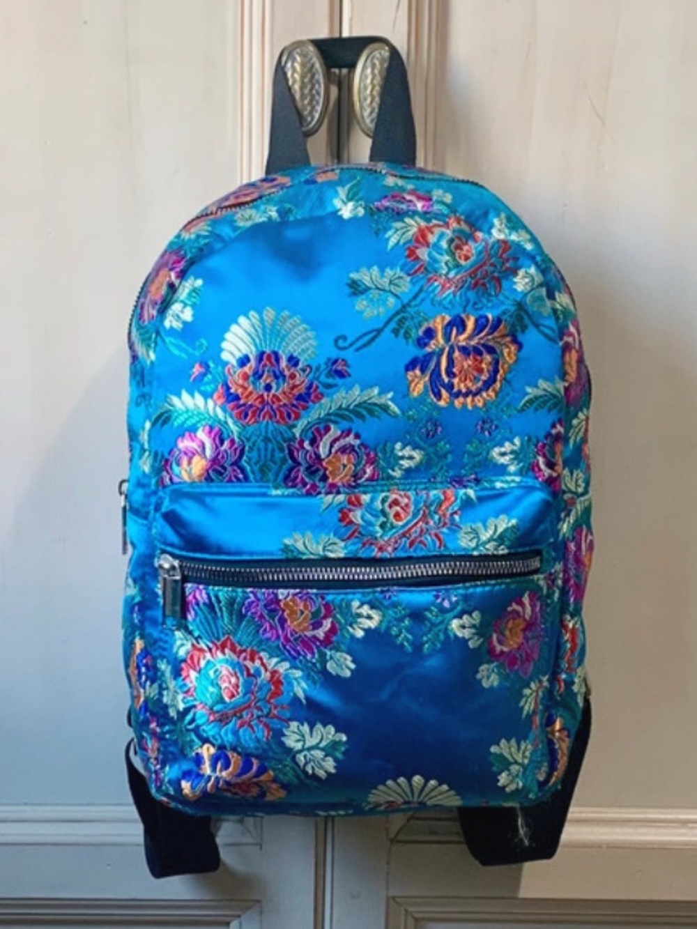 Bioworld Embroidered Mini Backpack Purse Asian Inspired Floral Embroidery Y2K
